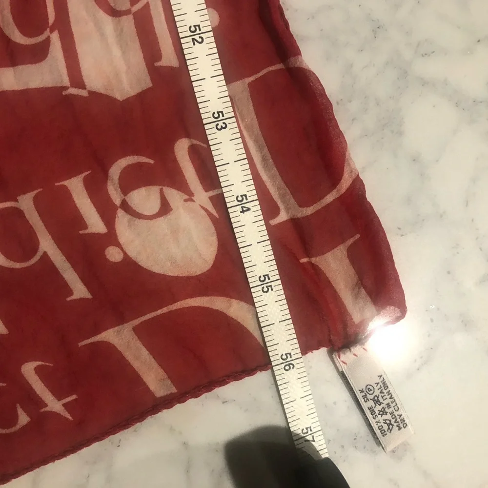 Dior Addict Red silk scarf 14x56